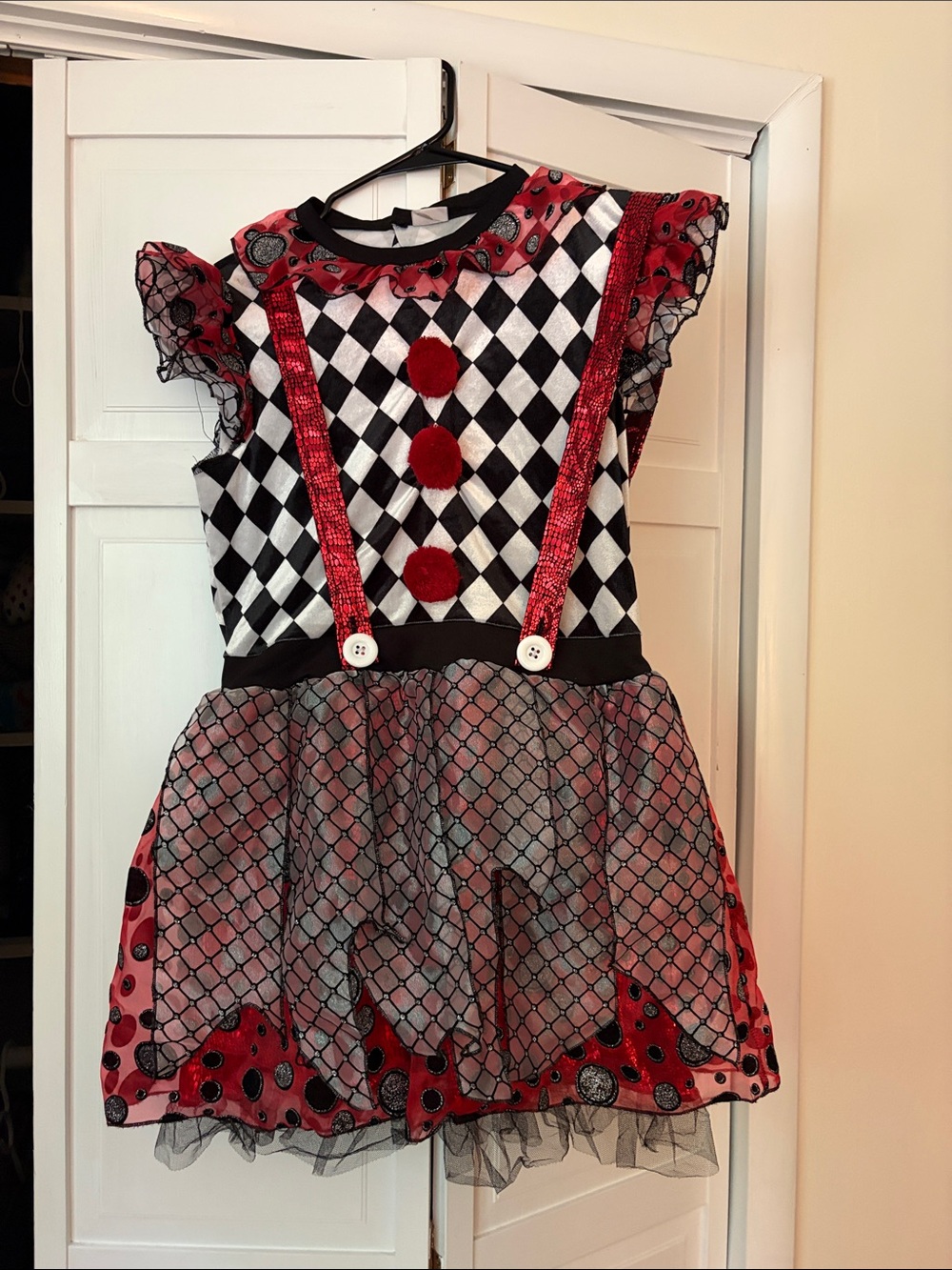 Women’s  Red and Black Clown Costume Dress